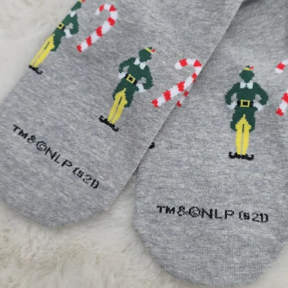 American Eagle Gray Angry Elf Holiday Crew Socks NWT One Size Unisex Christmas